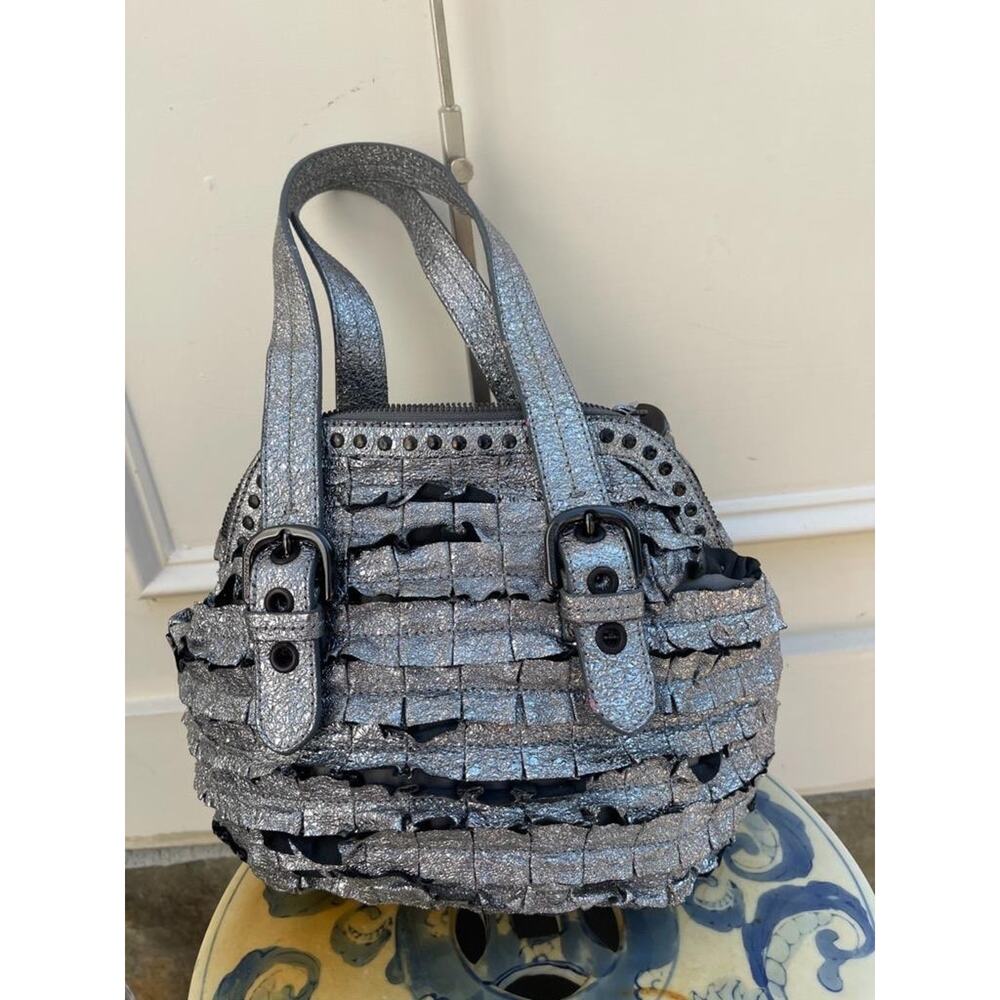 Moschino metallic silver tassel bag purse (PU220 - Picture 2 of 9